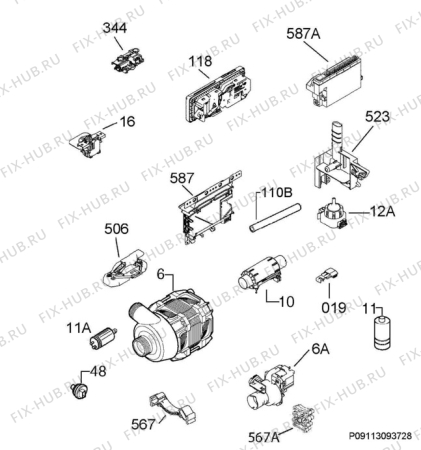 Взрыв-схема посудомоечной машины Ikea ENASTLENDE 00224482 - Схема узла Electrical equipment 268